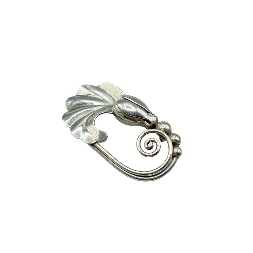 GEORG JENSEN Flower Brooch Pin USA LP Sterling 138 Numbered Handcrafted Jewelry